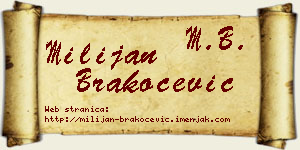 Milijan Brakočević vizit kartica